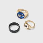 Celestial Evil Eye Trio Ring Set - Wild Fable Metallic Gold
