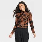 Women's Turtleneck Bodysuit - A New Day Brown/black