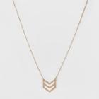 Double Chevron Short Pendant Necklace - A New Day Gold