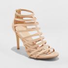 Women's Charlene Caged Heel Pumps - A New Day Tan