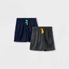 Toddler Boys' 2pk Athletic Pull-on Shorts - Cat & Jack Navy/charcoal Gray