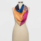 Women's Silk Geo Color Block Scarf - A New Day Navy (blue)