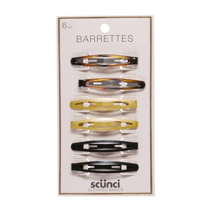Scunci Basics Snap Clip Barrettes - Blond/tort/black