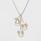 Cluster Pendant With Drop Open Teardrop And Petal Necklace - A New Day White