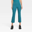 Women's Cropped Kick Flare Pull-on Pants - A New Day Teal