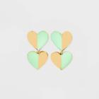 Sugarfix By Baublebar Two-tone Stacked Heart Drop Earrings -