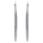 Distributed By Target Women's Sterling Silver Diamond-cut Click Top Hoop Earrings