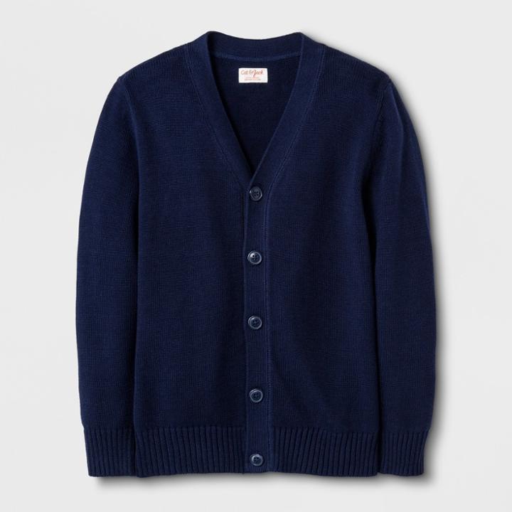 Boys' V-neck Uniform Cardigan - Cat & Jack Navy (blue)