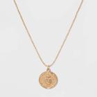 Heart Coin Pendant Necklace - Wild Fable Gold, Women's,