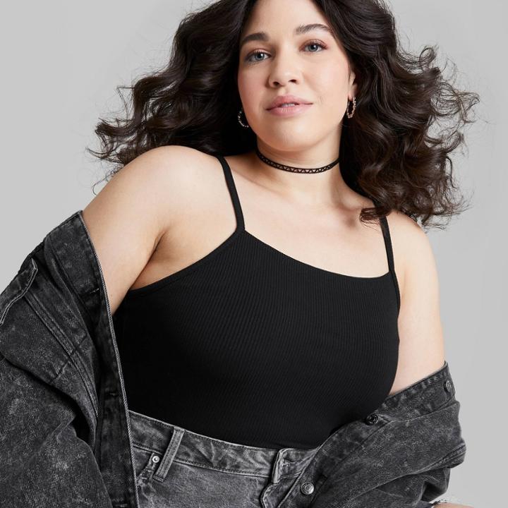 Women's Plus Size Spaghetti Strap Bodysuit - Wild Fable Black