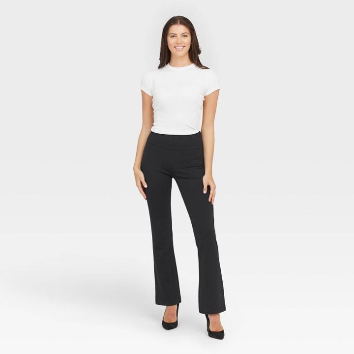 Assets By Spanx Women's Ponte Shaping Flare Leggings - Black