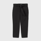 Women's Tie Waist Straight Pants - A New Day Black