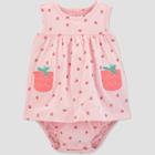 Baby Girls' Strawberry Sunsuit - Just One You Made By Carter's Pink