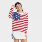 Grayson Threads Women's American Flag Graphic Knit Sweater -