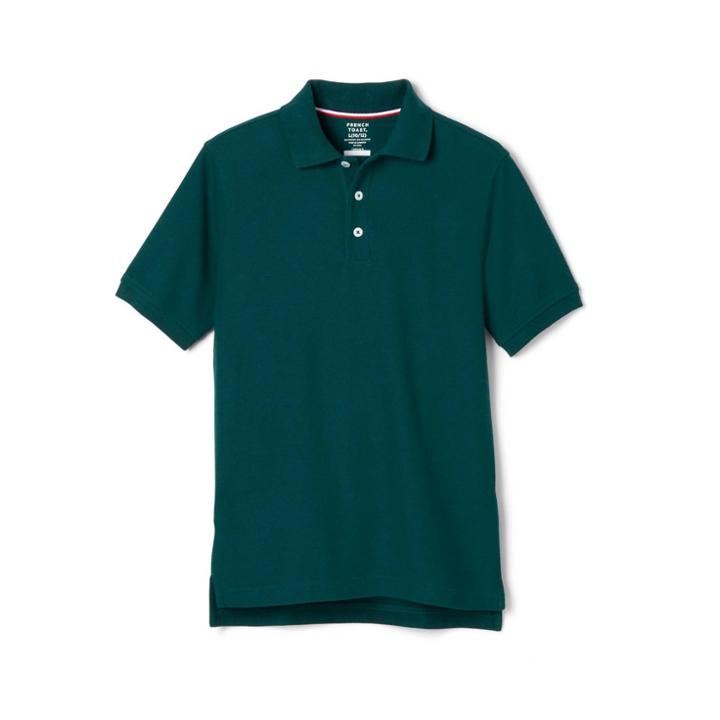 French Toast Boys' Uniform Short Sleeve Pique Polo Shirt - Green