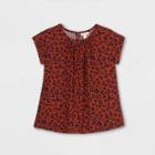 Girls' Short Sleeve Woven Top - Cat & Jack Orange