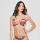 Women's Shore Light Lift Halter Strappy Bikini Top - Shade & Shore Pink Ikat