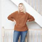 Women's Plus Size Mock Turtleneck Pullover Sweater - Universal Thread Rust