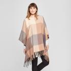 Women's Woven Poncho Sweater - A New Day Tan