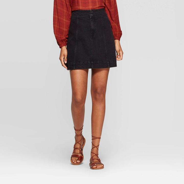 Women's Denim Mini Jeans Skirt - Universal Thread Black