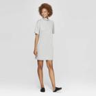 Women's Short Sleeve High Neck Shirtdress - Prologue Heather Gray