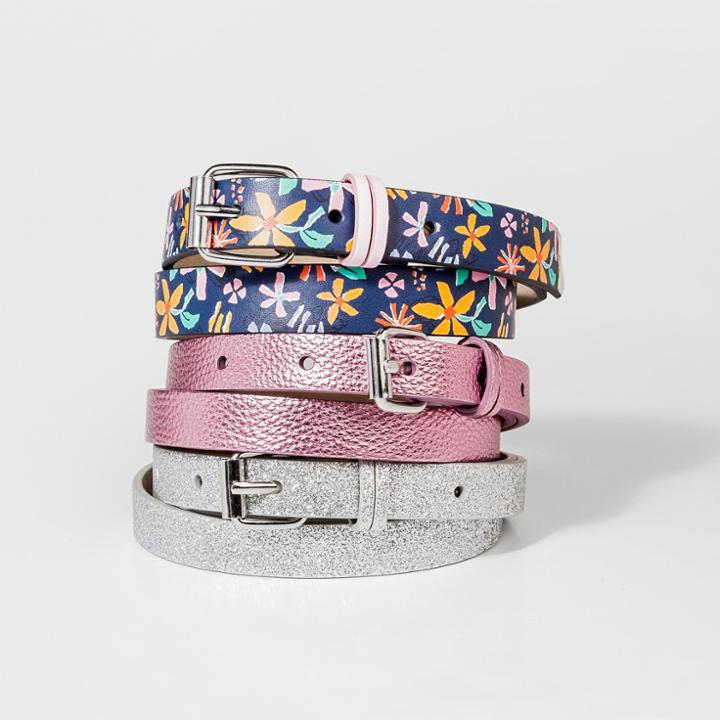 Girls' 3pk Printed Belts - Cat & Jack Xl,