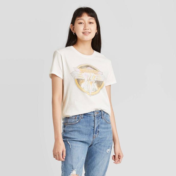 Live Nation Women's Van Halen Logo Short Sleeve Graphic T-shirt - White