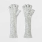 Women's Ribbed Fingerless Long Gloves - A New Day Heather Gray
