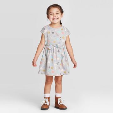 Toddler Girls' Dr. Seuss Print Dress - Light Gray