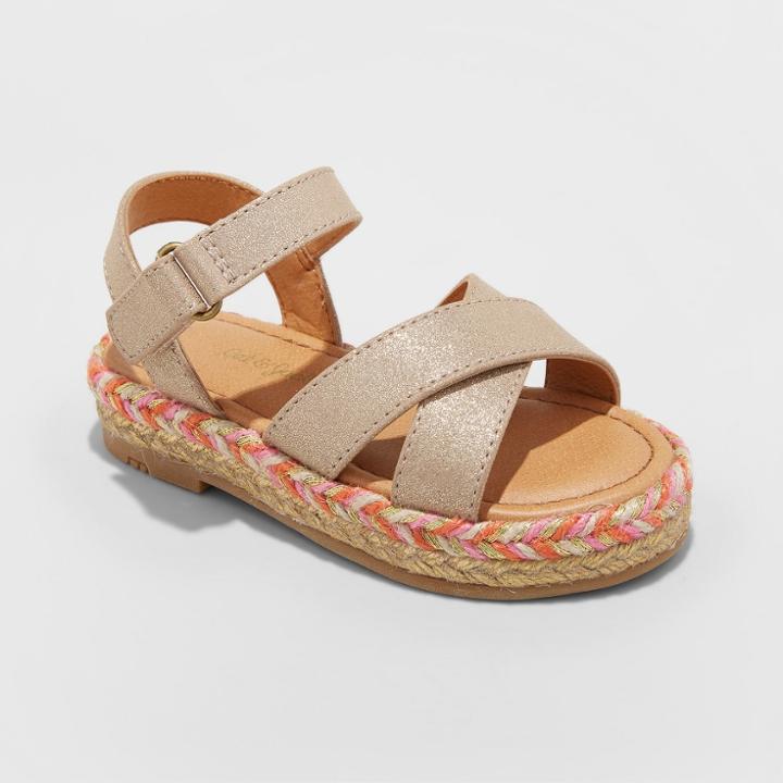 Toddler Girls' Kensi Metallic Slide Sandals - Cat & Jack Gold