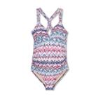 Maternity Printed Braid Back Strap One Piece Swimsuit - Isabel Maternity By Ingrid & Isabel S, Blue/pink/purple