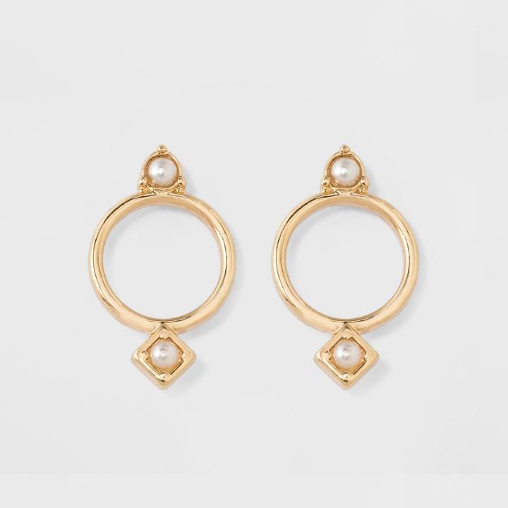 Cubic Zirconia Small Circle Earrings - A New Day Gold