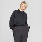 Women's Plus Size Long Sleeve Button-up Blouse - Prologue Black