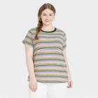 Women's Plus Size Striped Short Sleeve T-shirt - Universal Thread 3x, Multicolor