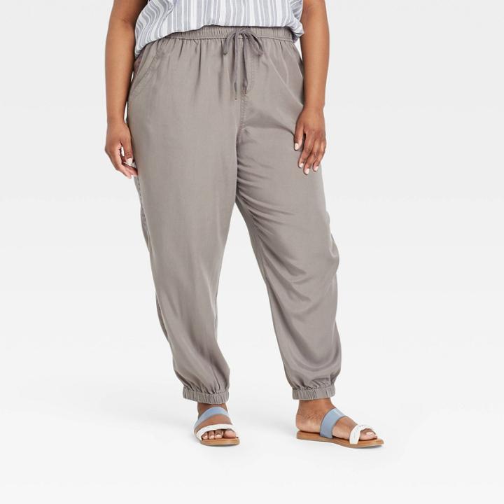 Women's Plus Size Jogger Pants - Knox Rose Gray