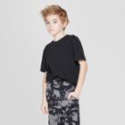 Boys' Short Sleeve Curved Hem T-shirt - Art Class Black