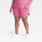 Women's Plus Size Ultra Value Mid-rise French Terry Shorts - All In Motion Rose Red