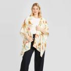 Women's Floral Kimono - A New Day White One Size, Women's