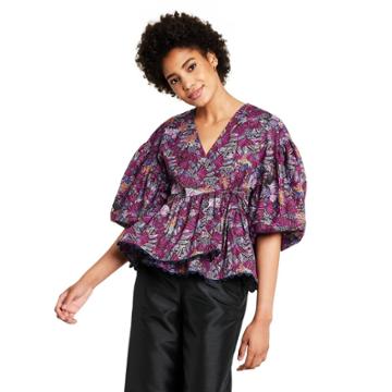 Women's Coral Reef Scallop Edge Wrap Top - Kika Vargas X Target Purple Xxs