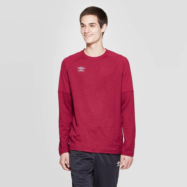 Umbro Men's Long Sleeve T-shirt - Rhubarb Heather Xxl, Rhubarb Grey