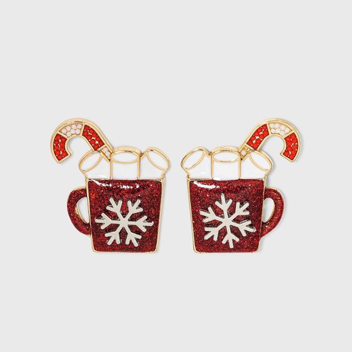 Sugarfix By Baublebar Holiday Cocoa Stud Earrings - Red/white