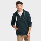 Men's Standard Fit Full-zip Hooded Sweatshirt - Goodfellow & Co Dark Green