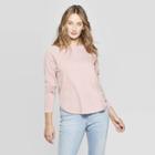Women's Long Sleeve T-shirt With Rounded Hem - Universal Thread Pink