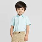 Petiteoshkosh B'gosh Toddler Boys' Short Sleeve Woven Button-down Shirt - Teal 12m, Toddler Boy's, Blue