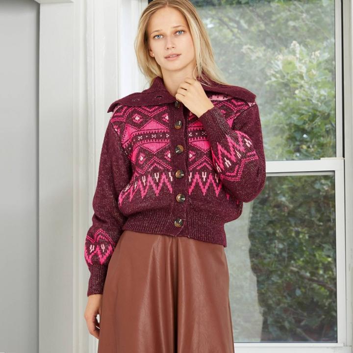 Women's Fairies Print Cardigan - Who What Wear Wine