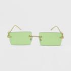 Women's Rimless Metal Rectangle Butterfly Sunglasses - Wild Fable