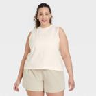 Women's Plus Size Supima Cotton Tank Top - All In Motion Cream