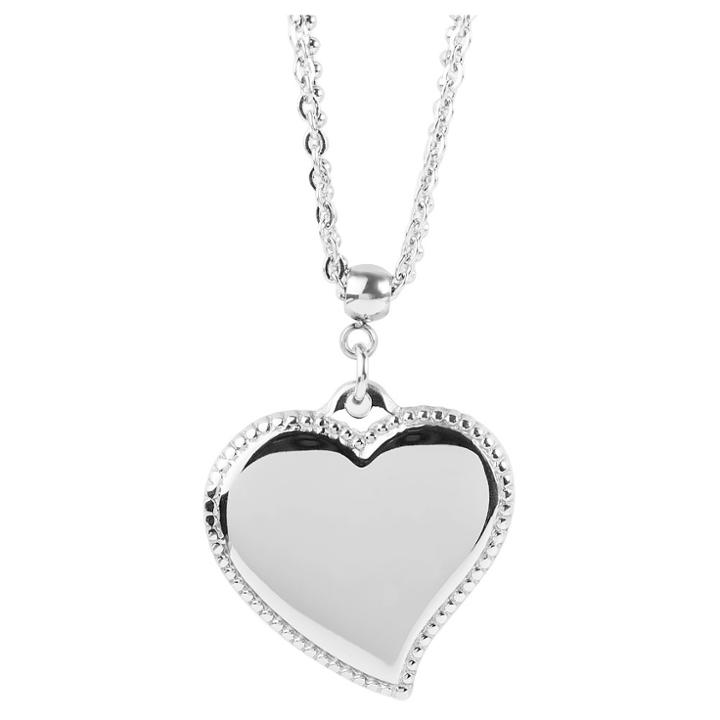 West Coast Jewelry Stainless Steel Heart Charm Necklace,