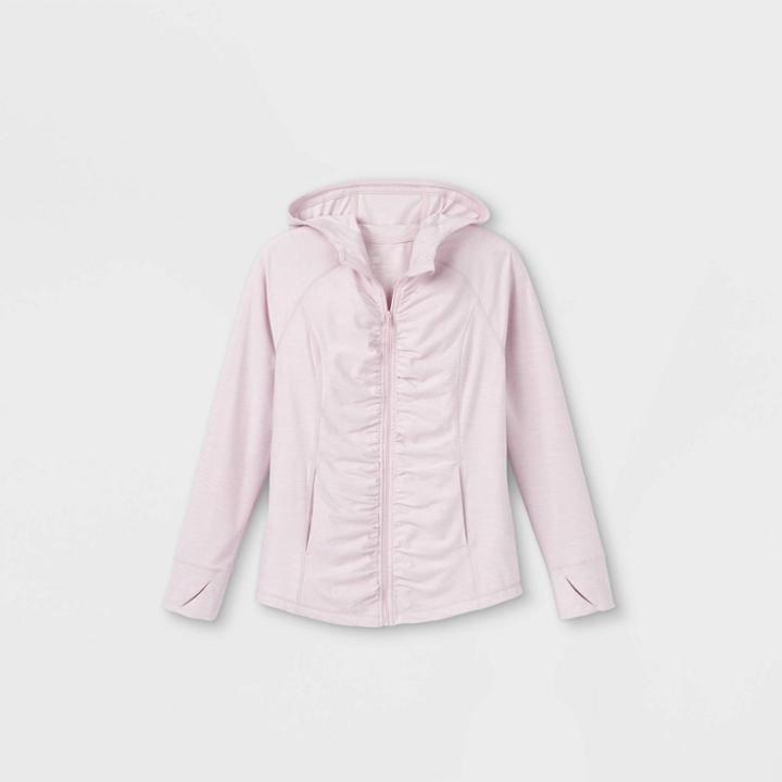 Girls' Soft Full Zip Hoodie Pullover - All In Motion Heather Pink