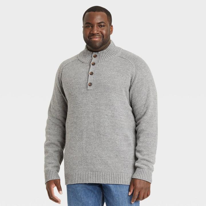 Men's Tall Regular Fit Pullover Sweater - Goodfellow & Co Gray